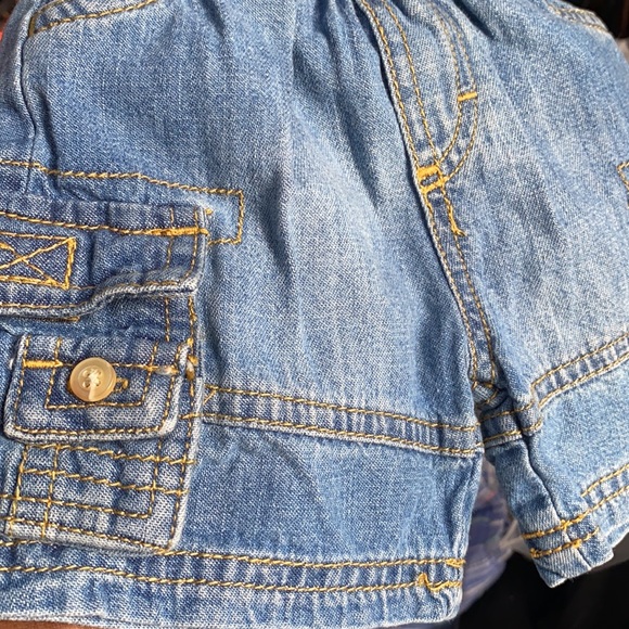 Place ❤️ Kid's Blue 100% Cotton Elastic Cargo Shorts Size 0-3 Months (PRE-LOVED) - Picture 2 of 6